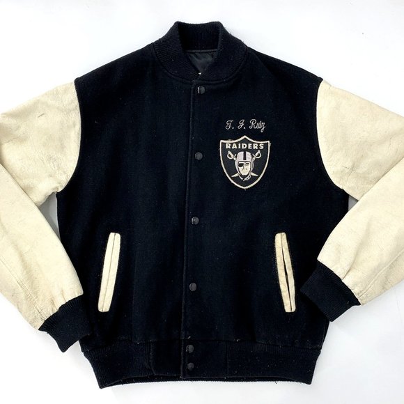 Vintage Chalk Line NFL Los Angeles Raiders AFC Wool Varsity Jacket M READ AS IS - Picture 4 of 14